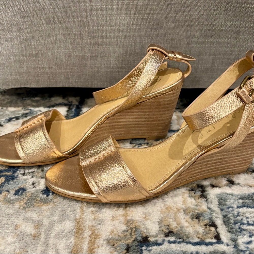 Splendid Metallic Gold Wedge Sandals